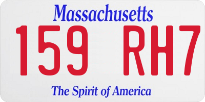 MA license plate 159RH7