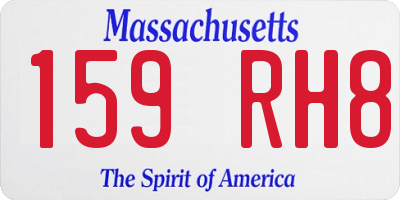 MA license plate 159RH8
