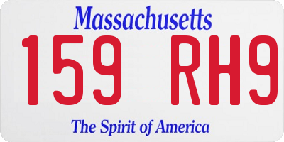 MA license plate 159RH9
