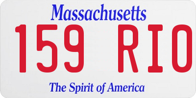MA license plate 159RI0