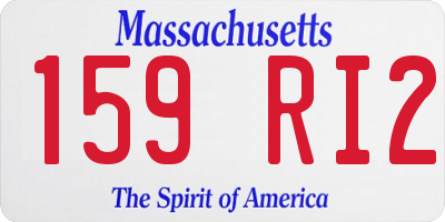 MA license plate 159RI2