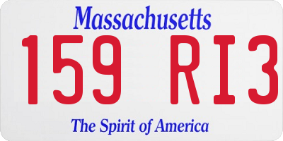 MA license plate 159RI3
