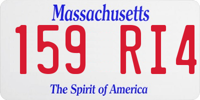MA license plate 159RI4
