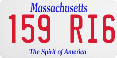 MA license plate 159RI6