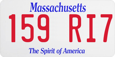 MA license plate 159RI7