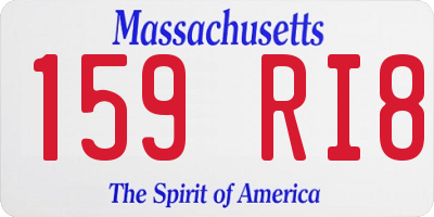 MA license plate 159RI8