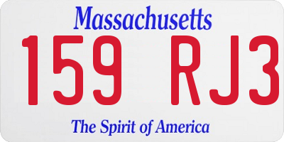 MA license plate 159RJ3
