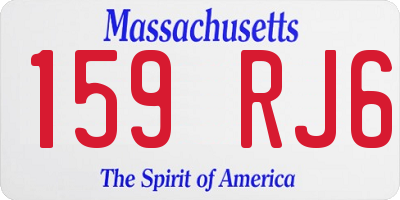 MA license plate 159RJ6