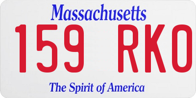 MA license plate 159RK0