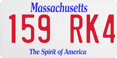 MA license plate 159RK4