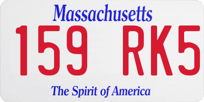 MA license plate 159RK5