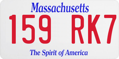 MA license plate 159RK7