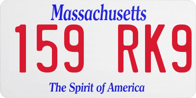 MA license plate 159RK9
