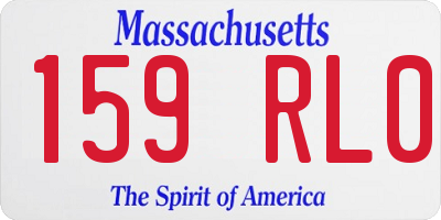 MA license plate 159RL0