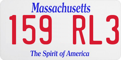 MA license plate 159RL3