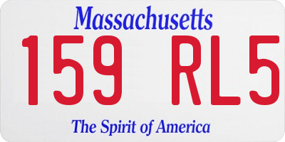 MA license plate 159RL5