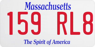 MA license plate 159RL8