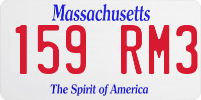 MA license plate 159RM3