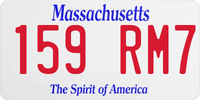 MA license plate 159RM7