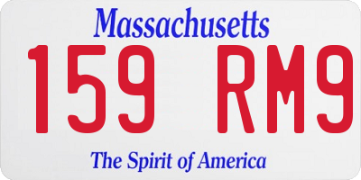 MA license plate 159RM9