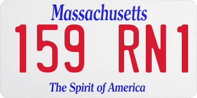 MA license plate 159RN1