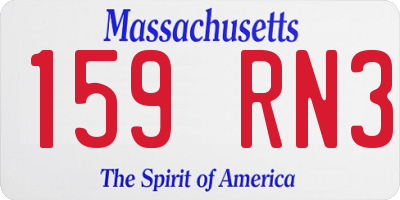 MA license plate 159RN3