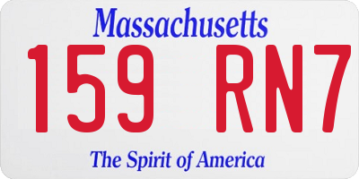 MA license plate 159RN7