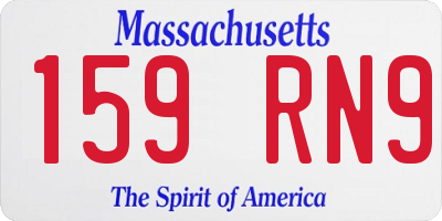 MA license plate 159RN9