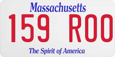 MA license plate 159RO0