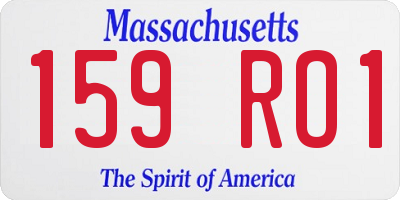 MA license plate 159RO1