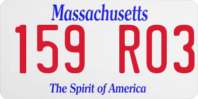 MA license plate 159RO3