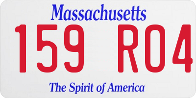 MA license plate 159RO4