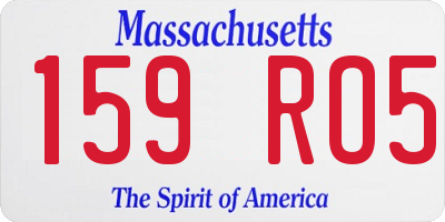 MA license plate 159RO5
