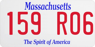 MA license plate 159RO6