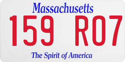 MA license plate 159RO7