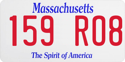 MA license plate 159RO8