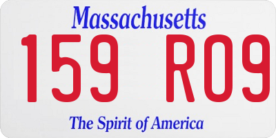 MA license plate 159RO9