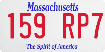 MA license plate 159RP7
