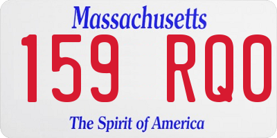 MA license plate 159RQ0