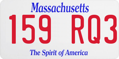 MA license plate 159RQ3