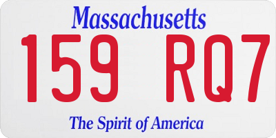 MA license plate 159RQ7