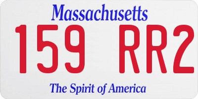 MA license plate 159RR2
