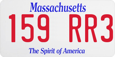 MA license plate 159RR3
