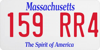 MA license plate 159RR4