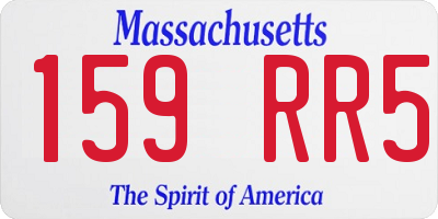 MA license plate 159RR5