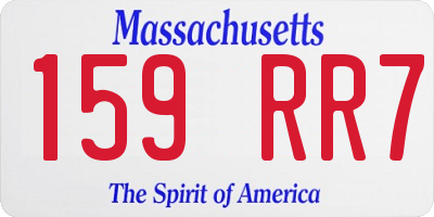 MA license plate 159RR7