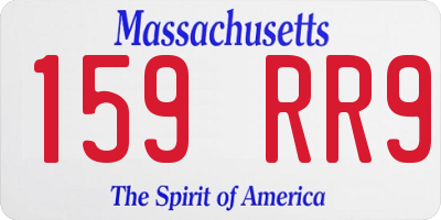 MA license plate 159RR9