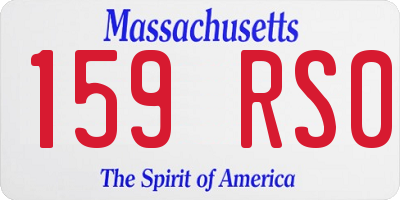 MA license plate 159RS0