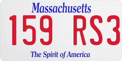 MA license plate 159RS3