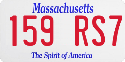 MA license plate 159RS7